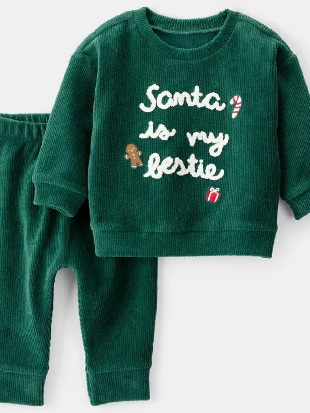Baby Carter's 2-Piece "Santa Is My Bestie" Long-Sleeve Tee & Pant Set